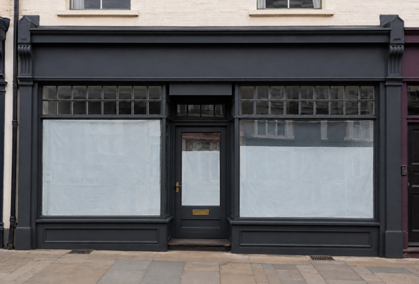 Existing shop front after professional refinishing in Rugby