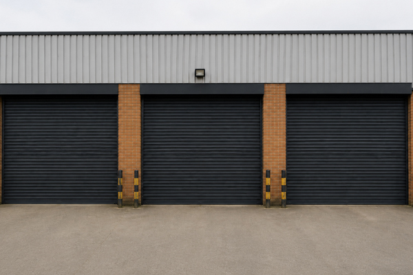 Roller shutter door after professional painting in Milton Keynes
