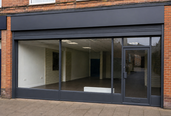 Aluminium commercial entrance after recoating in Winslow