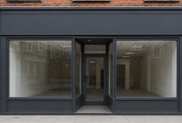 Metal retail facade after professional repainting in Winslow