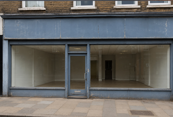 Metal shop front before painting in Milton Keynes