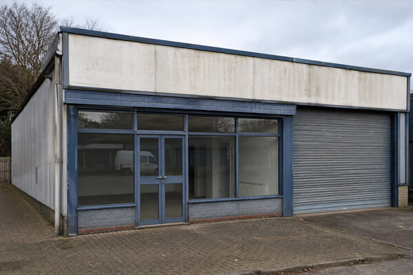 Business premises before an exterior image update in Winslow