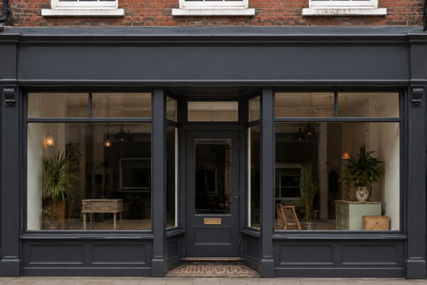 Shop front after a coordinated sprayed finish in Winslow
