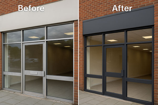 Door frame painting on unit in Bishop Auckland
