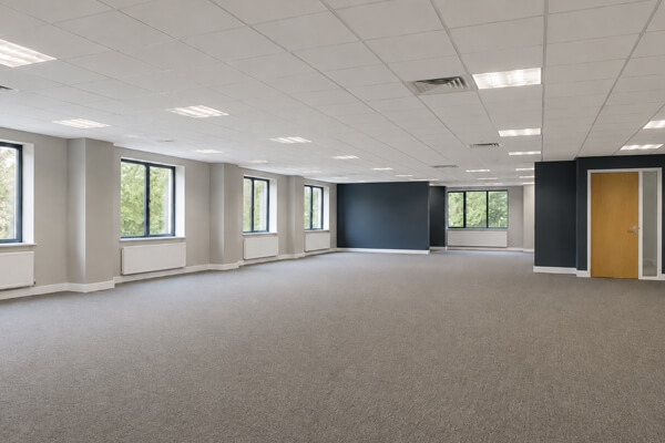 Modernised office interior after painting in Milton Keynes