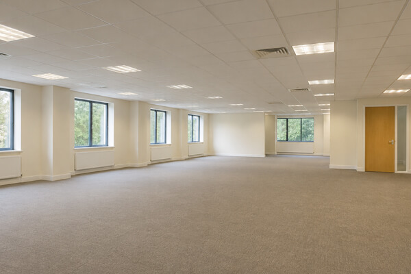 Dated office interior before painting in Milton Keynes