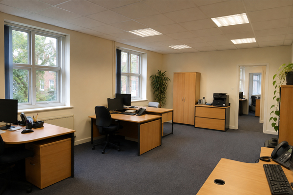Office walls and ceiling before painting in Milton Keynes