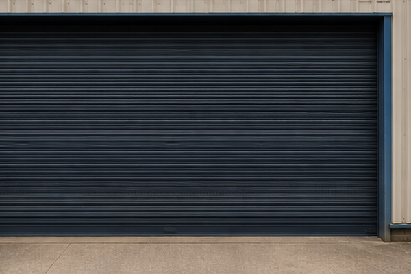 Workshop roller shutter door after painting in Hatfield