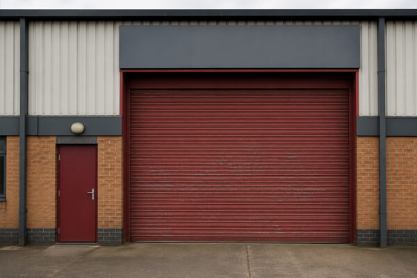 Commercial shutter door before rebranding in Winslow
