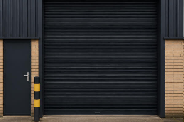 Commercial unit shutter door repainted for a new tenant in Winslow