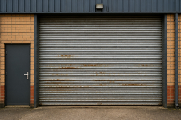 Roller shutter door before commercial transformation in Winslow